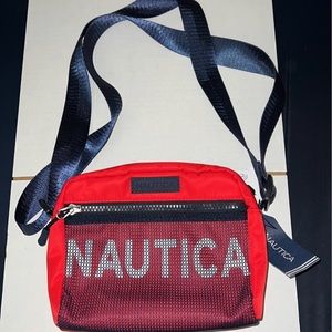 Nautica Net Detail Crossbody Bag in Red, White & Blue